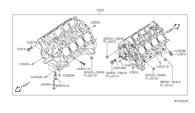2018 Nissan NV  Bolt-Main Bearing Cap Diagram for 122937S001