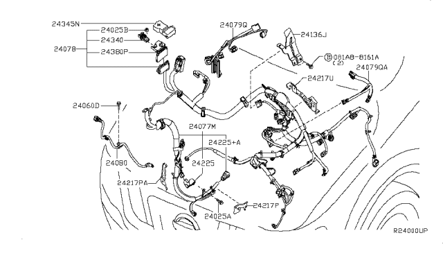 2017 Nissan NV Engine Sub Harness Diagram for 240799BA0A