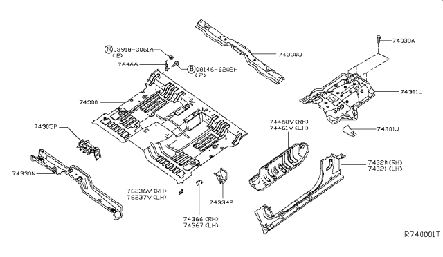 2016 Nissan NV  Reinforce-Hand Brake & Seat Belt Diagram for G43541PAMA