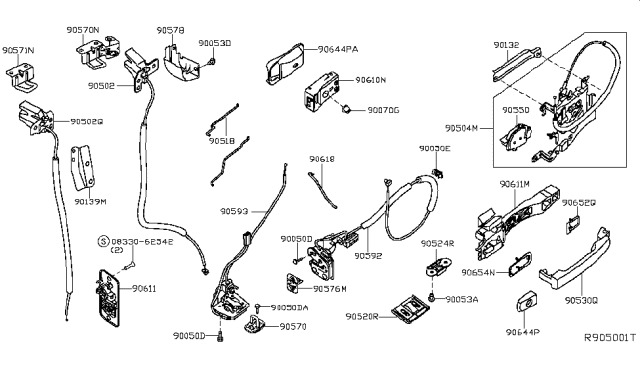 2014 Nissan NV Striker Assy-Front Door Lock Diagram for 80570ZP50A