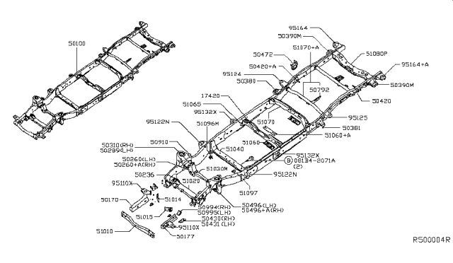 2015 Nissan NV Bracket Assy-Front Lower Link Mounting Diagram for 502601PA0A