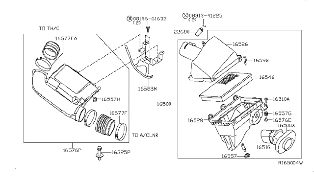 2016 Nissan NV  Air Cleaner Diagram for 16500ZE01A