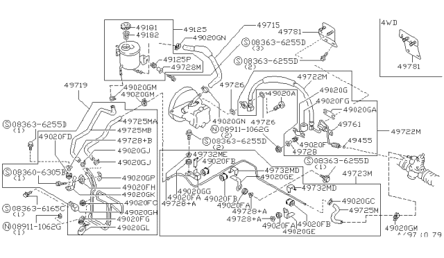 1991 Nissan Axxess  Screw-Machine Diagram for 083606305B