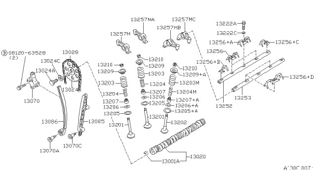 1990 Nissan Axxess  Chain Tension Diagram for 1307040F04