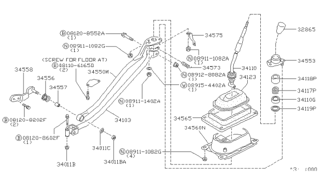 1990 Nissan Axxess Bolt Diagram for 081106165D