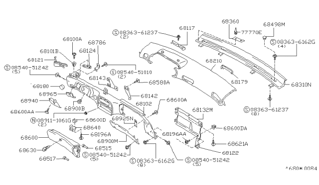 1992 Nissan Axxess  Nut-Hex Diagram for 089111061G