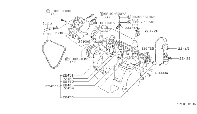 1981 Nissan Datsun 310  Spacer Diagram for 1171301M00