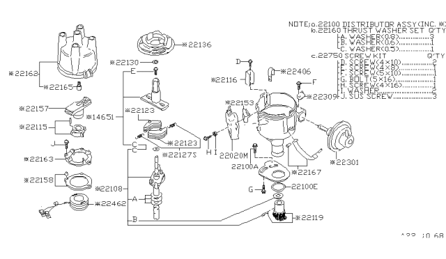 1982 Nissan Datsun 310  Unit Diagram for 2202015M00