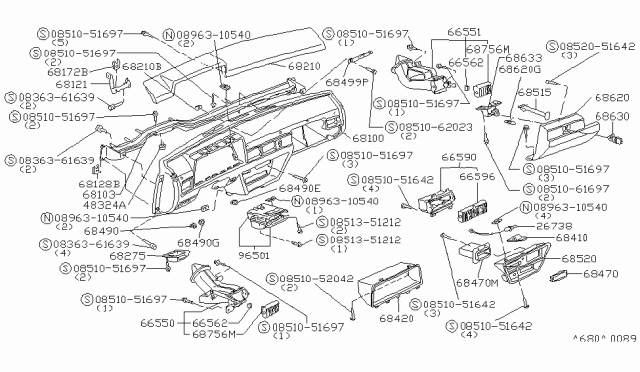 1981 Nissan Datsun 310  Screw Diagram for 0836361639