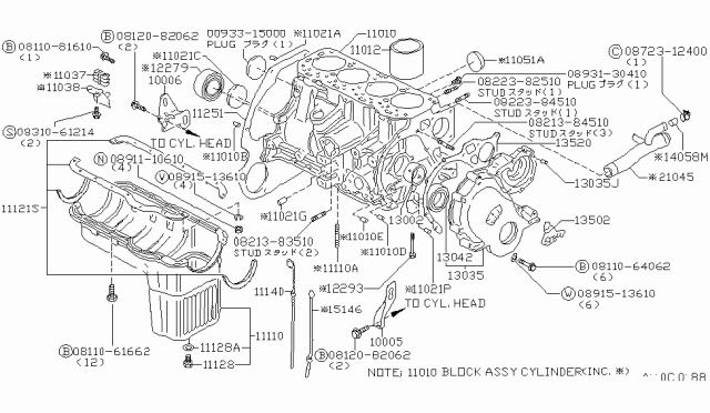 1982 Nissan Datsun 310  Plug Diagram for 0093315000