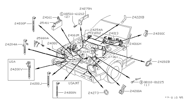 1982 Nissan Datsun 310  Fusible Link Diagram for 2416128500