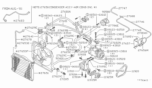 1981 Nissan Datsun 310  Clip Diagram for 24216S5802