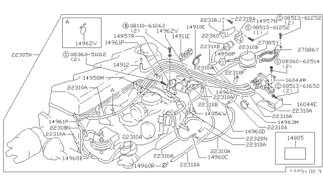 1982 Nissan Datsun 310  Screw Diagram for 0851361652