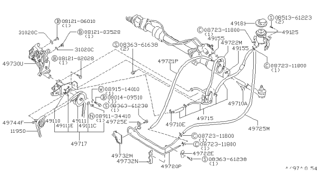 1980 Nissan Datsun 310  Bolt Hex Diagram for 0812102028