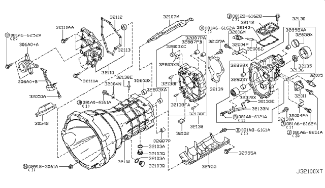 2007 Nissan 350Z  Bolt-FLANGE Standard Hardware Diagram for 081A68251A