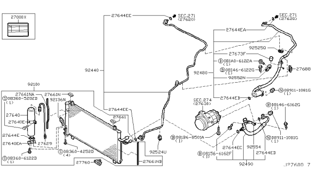 2005 Nissan 350Z  Bolt Diagram for 081B68501A
