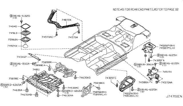 2006 Nissan 350Z Standard Hardware Diagram for 089136365A