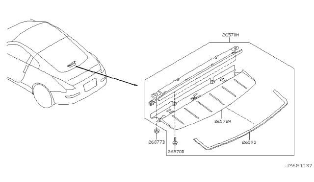 2007 Nissan 350Z End Rubber-Stop Lamp, High Mounting Diagram for 26593CD000