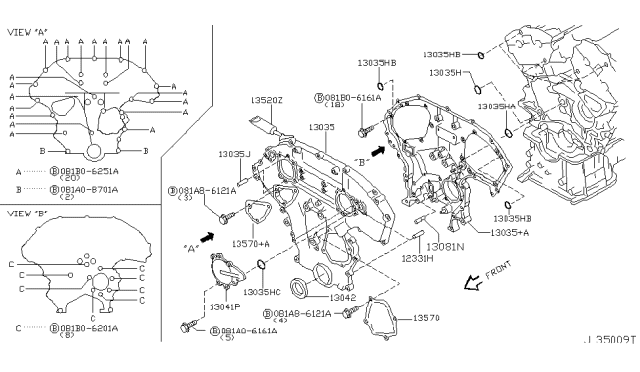 2006 Nissan 350Z  Cover Assy-Front Diagram for 13500JK20B