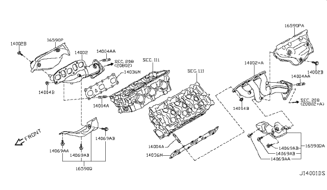 2006 Nissan 350Z  Bolt Diagram for 14069AR000