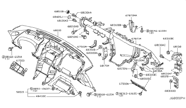 2006 Nissan 350Z Nut - Cap Diagram for 69143AL500