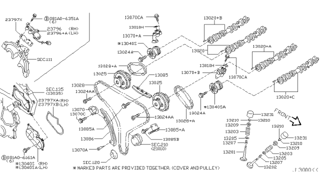 2005 Nissan 350Z  Guide-Chain, Tension Side Diagram for 13085AL500