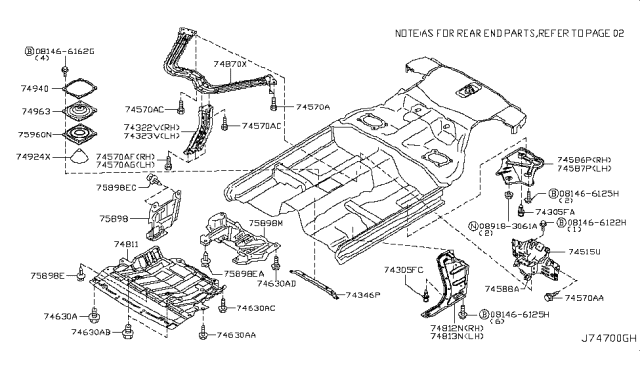 2008 Nissan 350Z  Bolt Diagram for 11298EG30A
