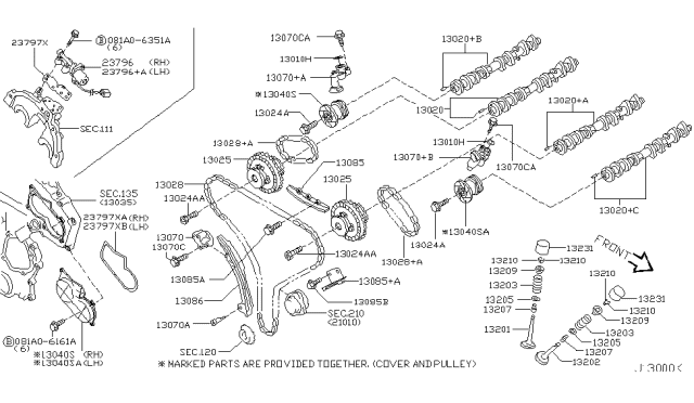 2006 Nissan 350Z  Camshaft Assy Diagram for 13020JK20D