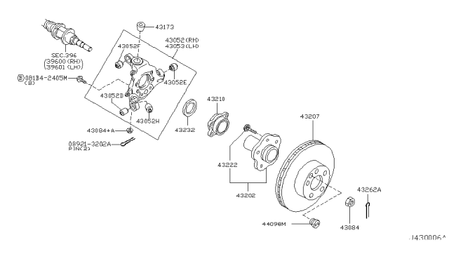 2003 Nissan 350Z  Rotor-Disc Brake, Rear Diagram for 432068H701
