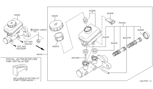 2004 Nissan 350Z  Piston Kit-Tandem Brake Master Cylinder Diagram for 46011CD027