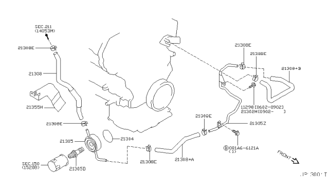 2003 Nissan 350Z Hose-Water Diagram for 21306AM606