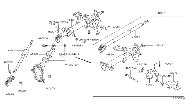 2007 Nissan 350Z  Cover Assy-Steering Column, Lower Diagram for 48980AL500