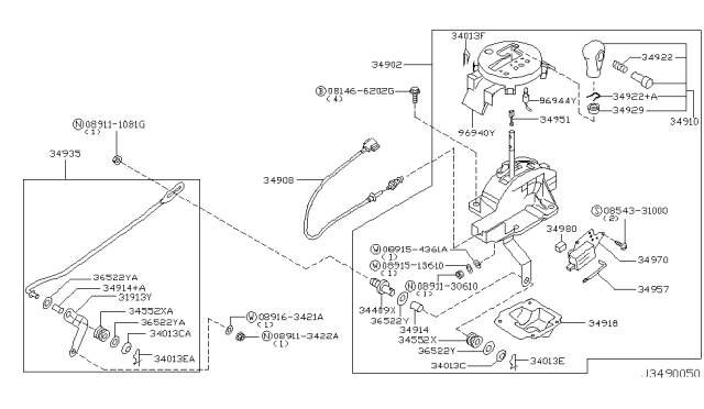 2005 Nissan 350Z  Shaft-Cross Diagram for 34951CG000