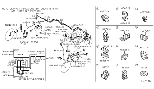 2003 Nissan 350Z  Clip-Tube, Brake Diagram for 46271AM600