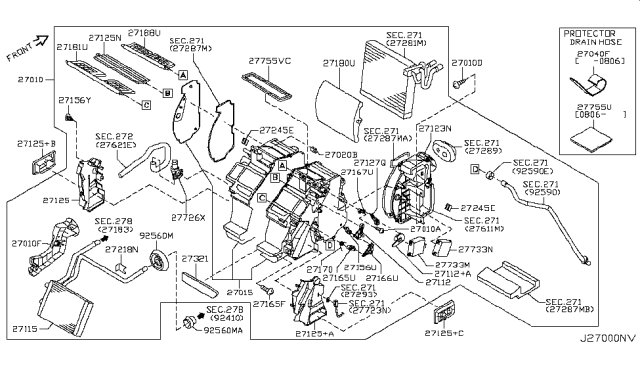2006 Nissan 350Z  Door Assembly-Vent, NO.1 Diagram for 27181CD000