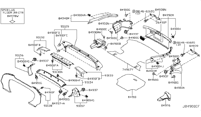 2006 Nissan 350Z  Cover-Strut Bar Upper, Front Diagram for 93128CD000