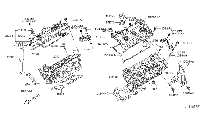 2006 Nissan 350Z Head Assy-Cylinder, LH Diagram for 11090JA10A