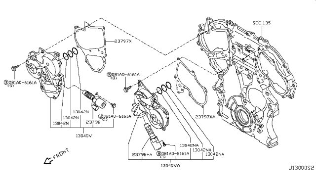 2007 Nissan 350Z VTC Cover & PULLEY Kit Diagram for 13040JK20A