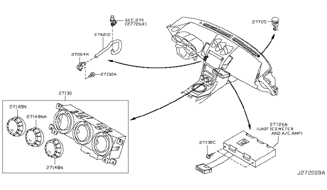 2005 Nissan 350Z  Control Assembly Diagram for 27500CD010