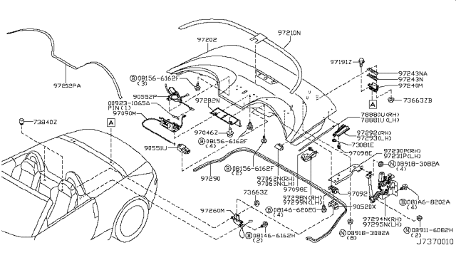 2006 Nissan 350Z  Lock-Storage Lid, R Diagram for 97260CE400