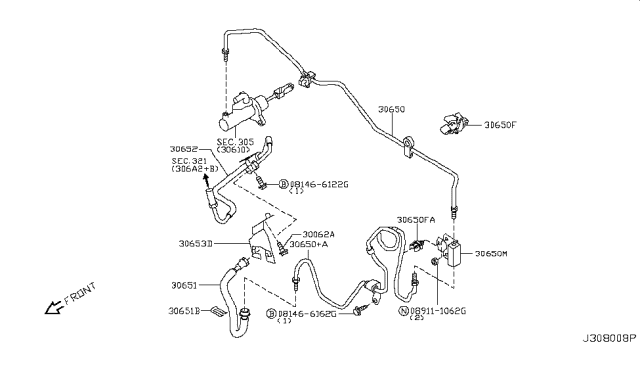 2008 Nissan 350Z  Tube Assy-Clutch Diagram for 30850CD00A