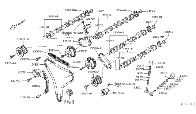 2008 Nissan 350Z  Camshaft Assy Diagram for 13020JK21B