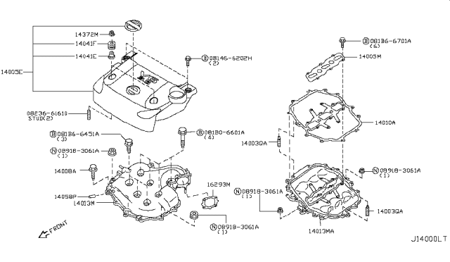 2006 Nissan 350Z  Grommet Diagram for 16557VC200