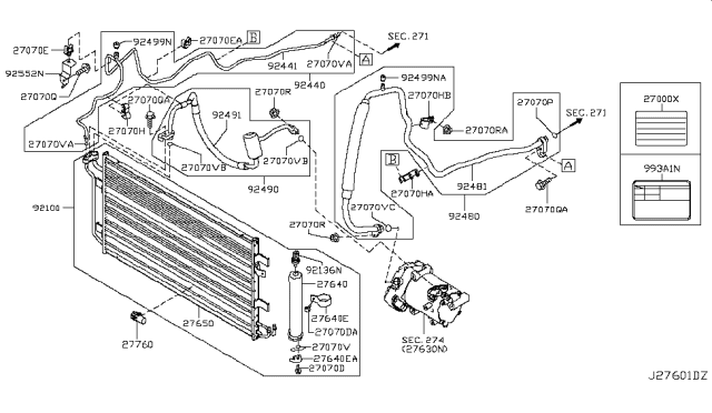 2011 Nissan Leaf  Pipe Front Cooler, High A Diagram for 924413NA0A