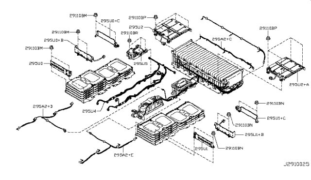 2012 Nissan Leaf  Sensor Assy-Battery Diagram for 295A23NA1C