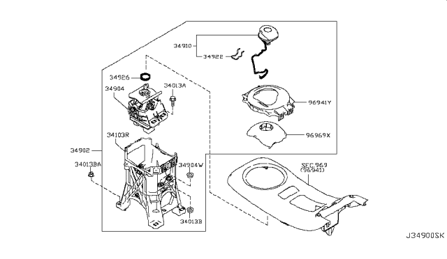 2012 Nissan Leaf  Nut Diagram for 341993NA0A