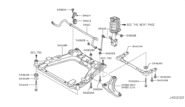 2011 Nissan Leaf  BUSHING STABILIZER Diagram for 54613JD04A