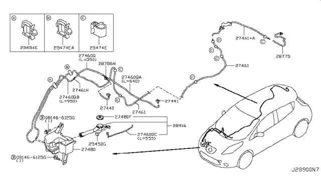 2011 Nissan Leaf Cap-Windshield Washer Tank Diagram for 28913CN00B