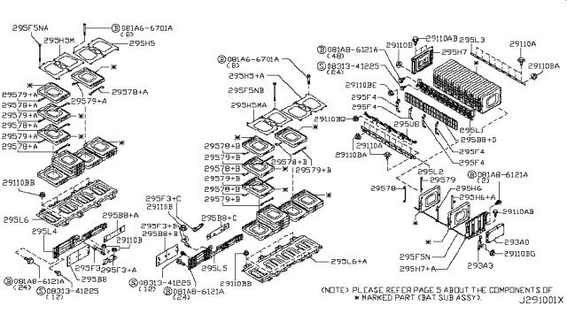 2011 Nissan Leaf  Bolt Battery Diagram for 295F53NA0B