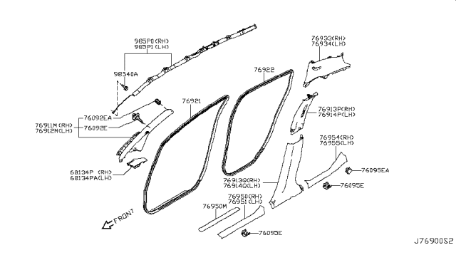 2011 Nissan Leaf Plate Kicking Diagram for 769B43NA0A